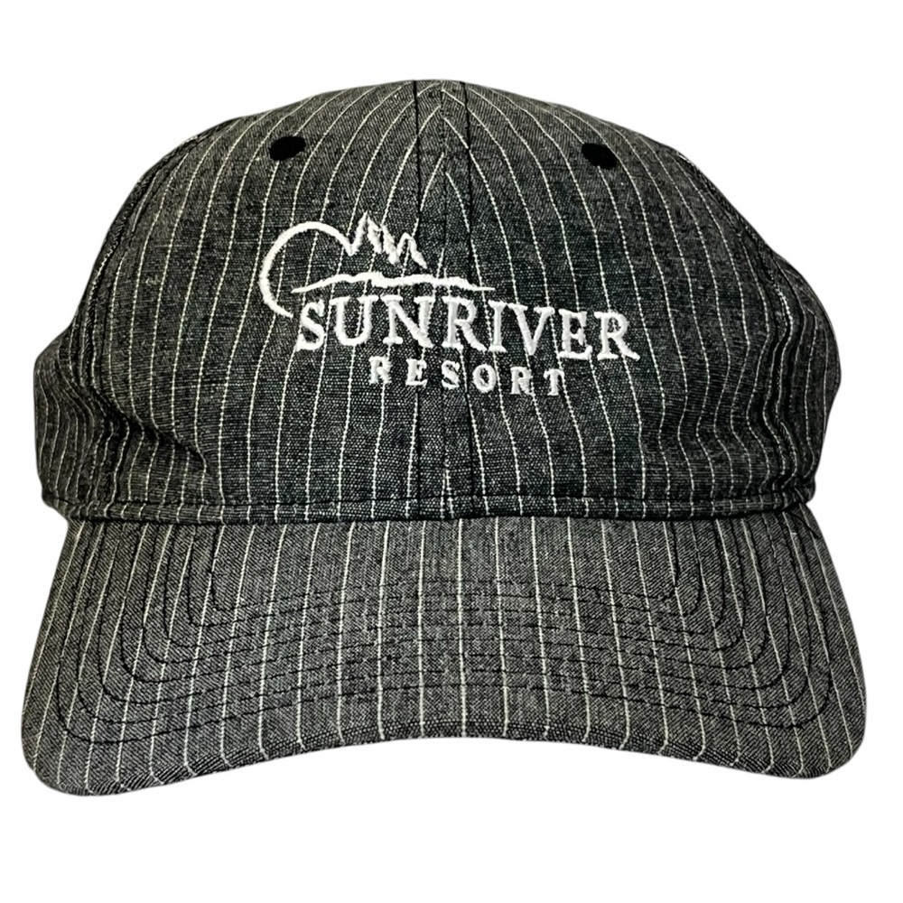 Imperial for "Sun River Resort" Pin Striped Grey Adjustable Cotton/Linen Cap